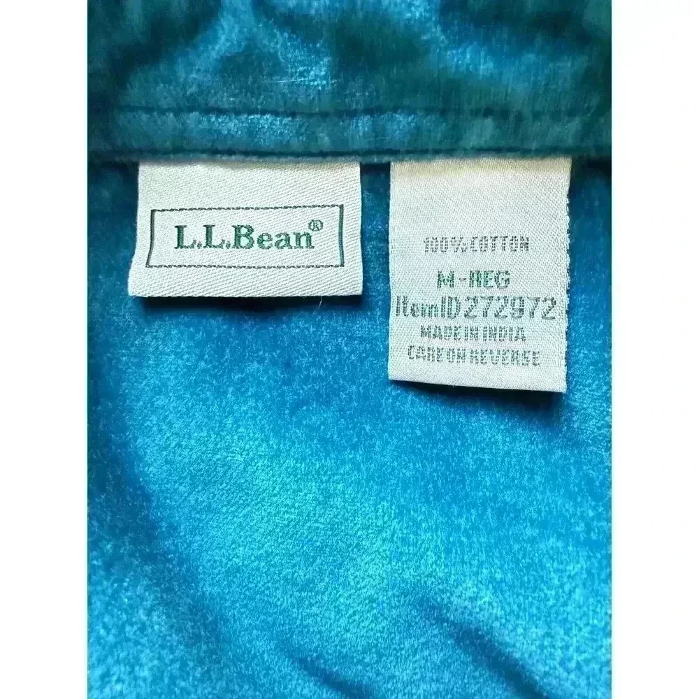 L.L.Bean Women's M Teal Button Up Collar Loose Fit Shacket Shirt